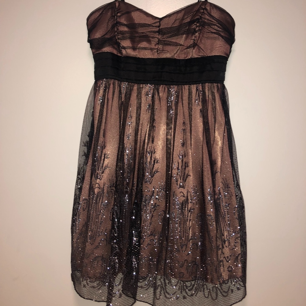 Pink, black and glitter homecoming dress